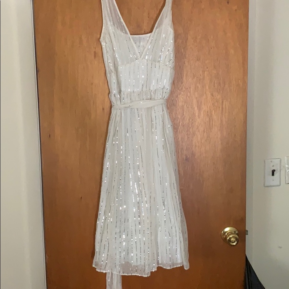 White sequin dress